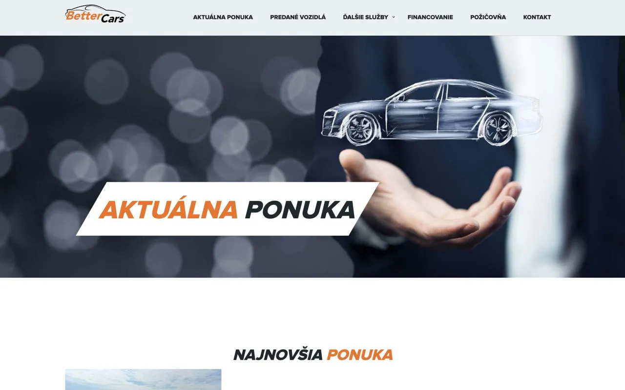 Webová stránka BetterCars