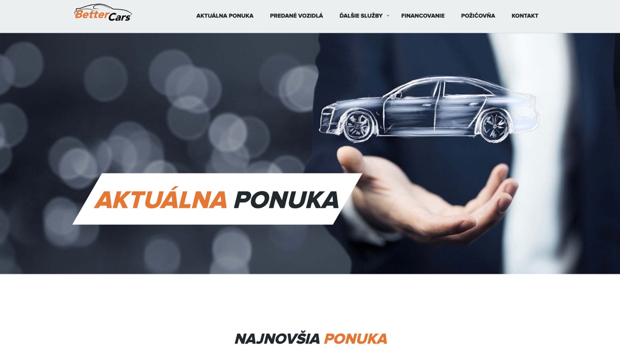 BetterCars – screenshot webu