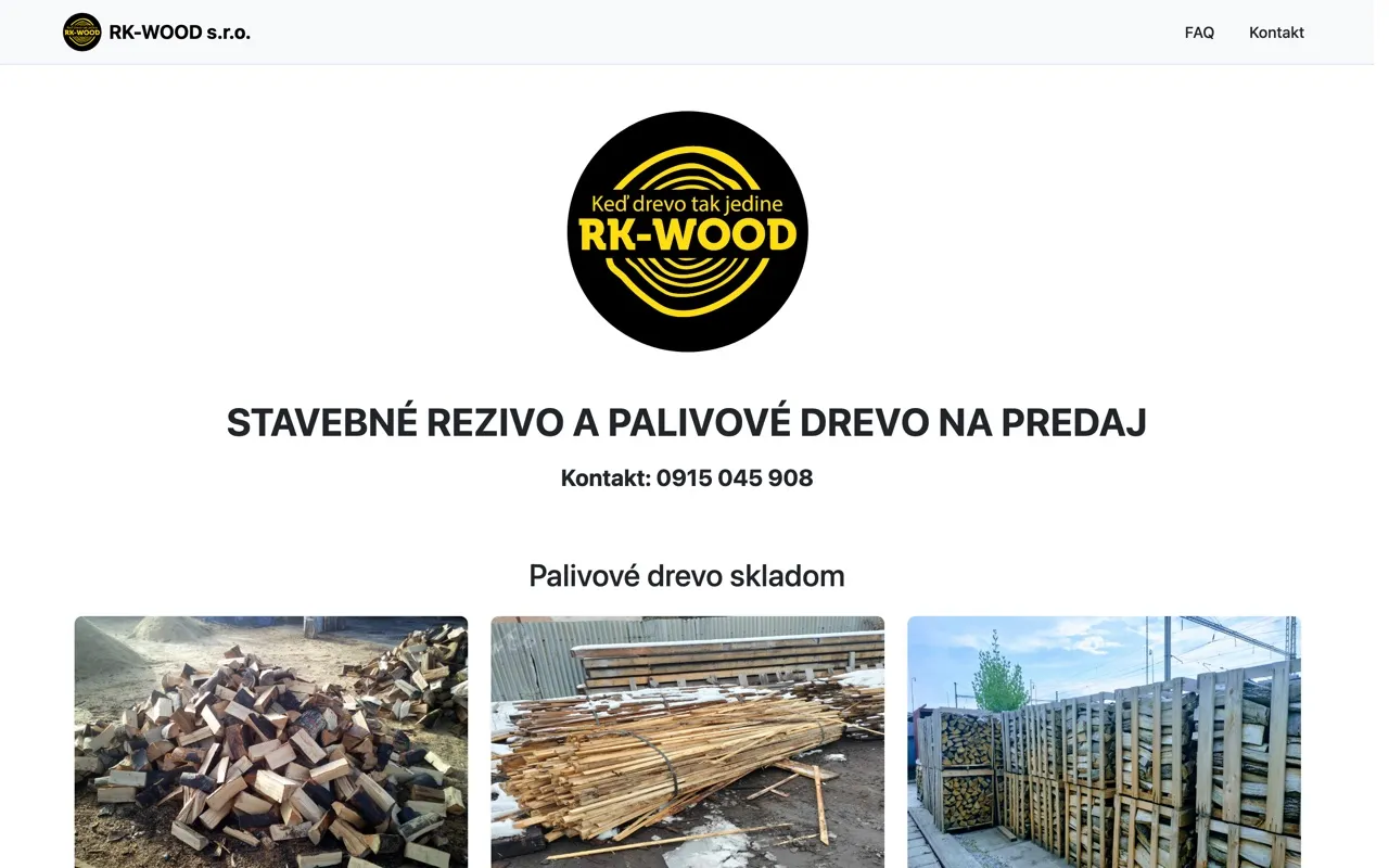 Webová stránka RK-Wood